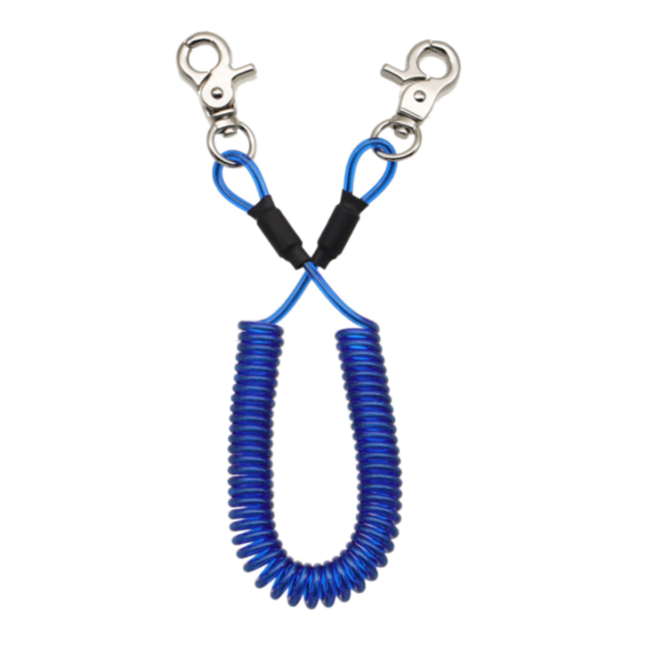 Double Trigger Buckles Coil Extension Fishing Rod Leashes Blue/Black/Red/Green/Yellow/Clear Multi-purpose Safety Spiral Line Double Trigger Buckles Coil Extension Fishing Rod Leashes Blue/Black/Red/Green/Yellow/Clear Multi-purpose Safety Spiral Line safety tool lanyard,coil spring lanyard,plastic stretchy coil lanyard,securing wire,spring safety tool lanyard