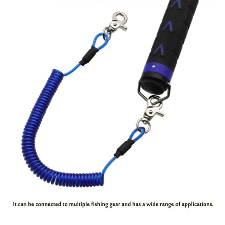Double Trigger Buckles Coil Extension Fishing Rod Leashes Blue/Black/Red/Green/Yellow/Clear Multi-purpose Safety Spiral Line Double Trigger Buckles Coil Extension Fishing Rod Leashes Blue/Black/Red/Green/Yellow/Clear Multi-purpose Safety Spiral Line safety tool lanyard,coil spring lanyard,plastic stretchy coil lanyard,securing wire,spring safety tool lanyard