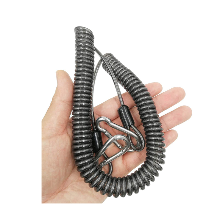 Fallproof Tool Coil Coiled Leash With SS Carabiner Ends 3m Expanding Colored PU Coated Rod Spiral Leash Fallproof Tool Coil Coiled Leash With SS Carabiner Ends 3m Expanding Colored PU Coated Rod Spiral Leash hand tool safety lanyard,tool lanyard with carabiner,coiled cable lanyard,wire coiled cable,wire rope lanyards