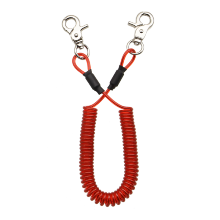 Double Trigger Buckles Coil Extension Fishing Rod Leashes Blue/Black/Red/Green/Yellow/Clear Multi-purpose Safety Spiral Line Double Trigger Buckles Coil Extension Fishing Rod Leashes Blue/Black/Red/Green/Yellow/Clear Multi-purpose Safety Spiral Line safety tool lanyard,coil spring lanyard,plastic stretchy coil lanyard,securing wire,spring safety tool lanyard
