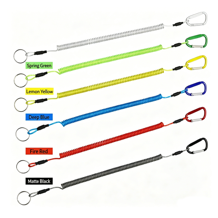 Universal Split Ring Aluminum Carabiner Stretch Fishing Plier Coiled Lanyard Against Drop And Lost Universal Split Ring Aluminum Carabiner Stretch Fishing Plier Coiled Lanyard Against Drop And Lost fly fishing lanyards,plier coiled lanyard,lightweight coil tether,wire coil lanyard,tool holder lanyard