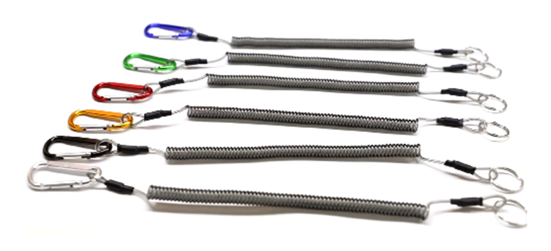 Stretching 1/3m Security Coiled Cable Lanyard Leash Keep Fishing Gear/Fish Control Device From Dropping