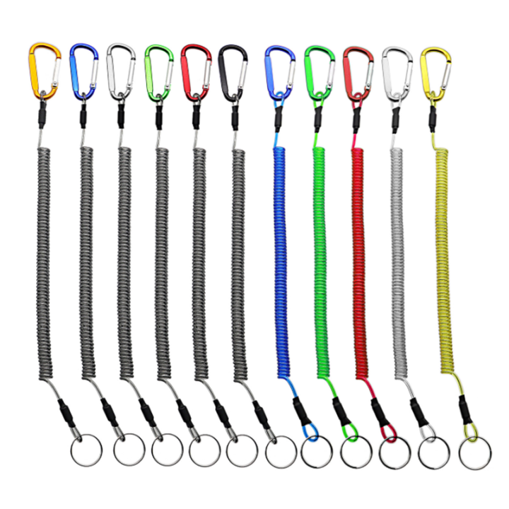 Universal Split Ring Aluminum Carabiner Stretch Fishing Plier Coiled Lanyard Against Drop And Lost Universal Split Ring Aluminum Carabiner Stretch Fishing Plier Coiled Lanyard Against Drop And Lost fly fishing lanyards,plier coiled lanyard,lightweight coil tether,wire coil lanyard,tool holder lanyard