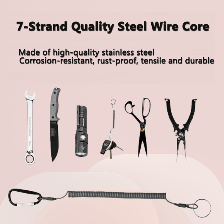 Universal Split Ring Aluminum Carabiner Stretch Fishing Plier Coiled Lanyard Against Drop And Lost Universal Split Ring Aluminum Carabiner Stretch Fishing Plier Coiled Lanyard Against Drop And Lost fly fishing lanyards,plier coiled lanyard,lightweight coil tether,wire coil lanyard,tool holder lanyard