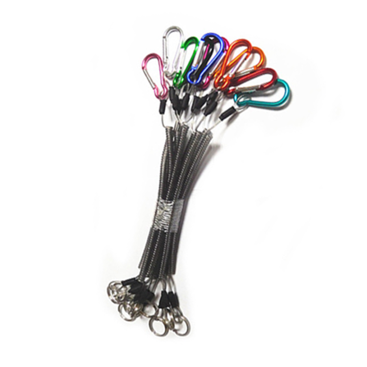 Stretching 1/3m Security Coiled Cable Lanyard Leash Keep Fishing Gear/Fish Control Device From Dropping Stretching 1/3m Security Coiled Cable Lanyard Leash Keep Fishing Gear/Fish Control Device From Dropping tool tethers,fish spring coiled lanyard,coil spring,coiled fishing lanyard,fly fishing accessory