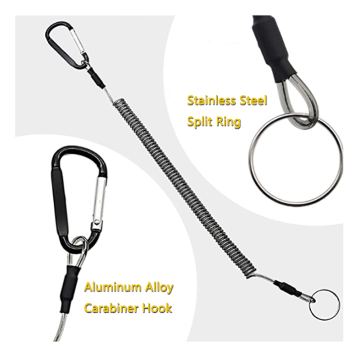 Stretching 1/3m Security Coiled Cable Lanyard Leash Keep Fishing Gear/Fish Control Device From Dropping Stretching 1/3m Security Coiled Cable Lanyard Leash Keep Fishing Gear/Fish Control Device From Dropping tool tethers,fish spring coiled lanyard,coil spring,coiled fishing lanyard,fly fishing accessory