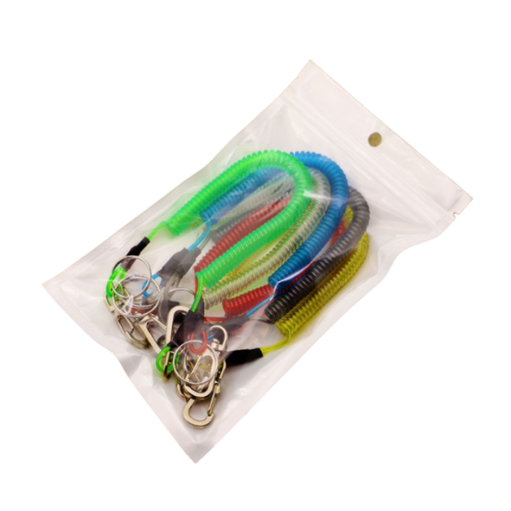 1.5 Meter Lobster Clasp Hook Colored Flexible Fishing Safety Line Coiled Lanyard Steel Cable Safety Rope 1.5 Meter Lobster Clasp Hook Colored Flexible Fishing Safety Line Coiled Lanyard Steel Cable Safety Rope spiral key chain,expanding coil,plastic spring rope,plastic spiral keychain,retractable lanyard