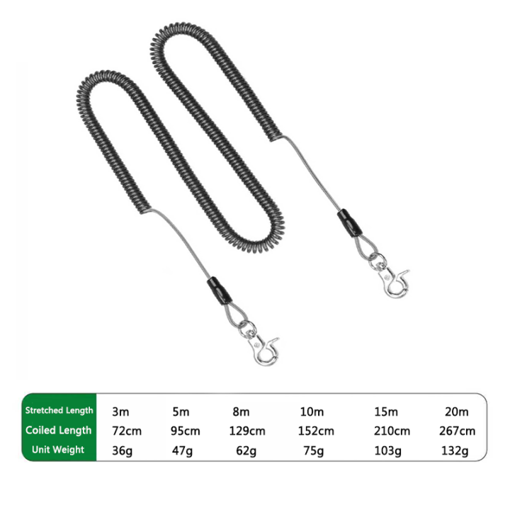 Fishing Rod / Water Bailer /Dipnet Brail Net Anti-lost Stretched Most 20Meter Fishing Missed Rope With Different Ends Fishing Rod / Water bailer /Dipnet Brail Net Anti-lost Stretched Most 20Meter Fishing Missed Rope With Different Ends spring safety,rope safety lanyard,spring coil lanyard,coiled lanyards,hand tools lanyard