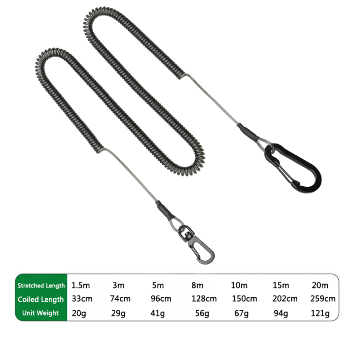 Fishing Rod / Water Bailer /Dipnet Brail Net Anti-lost Stretched Most 20Meter Fishing Missed Rope With Different Ends Fishing Rod / Water bailer /Dipnet Brail Net Anti-lost Stretched Most 20Meter Fishing Missed Rope With Different Ends spring safety,rope safety lanyard,spring coil lanyard,coiled lanyards,hand tools lanyard