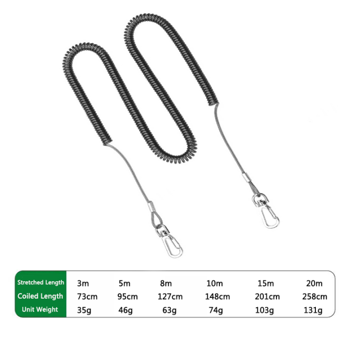 Fishing Rod / Water Bailer /Dipnet Brail Net Anti-lost Stretched Most 20Meter Fishing Missed Rope With Different Ends Fishing Rod / Water bailer /Dipnet Brail Net Anti-lost Stretched Most 20Meter Fishing Missed Rope With Different Ends spring safety,rope safety lanyard,spring coil lanyard,coiled lanyards,hand tools lanyard