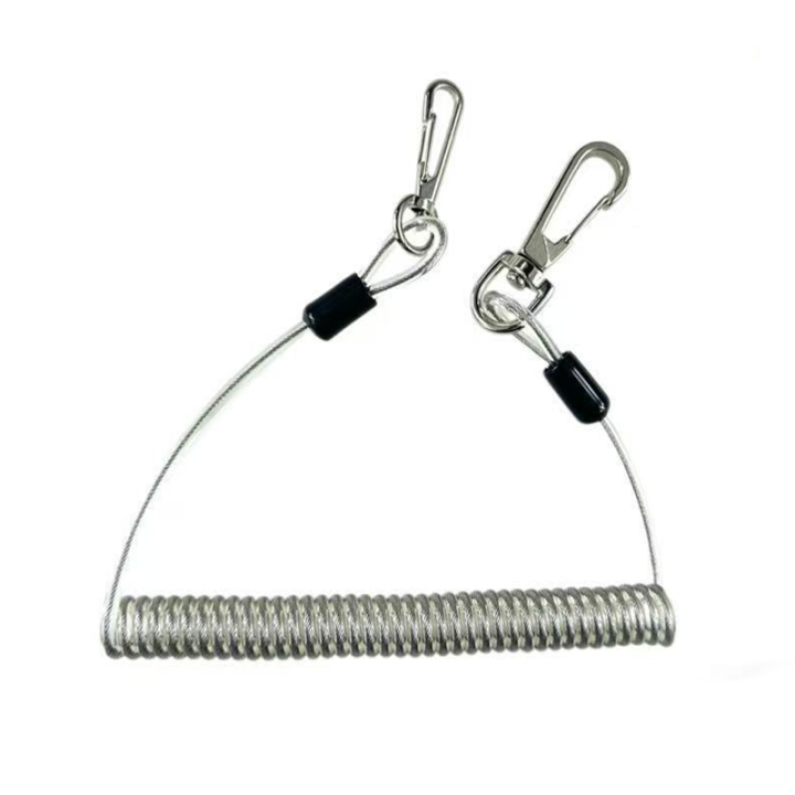 Plastic Transparent TPU Coated Safety Retention Coiled Tool Lanyard Extend 2M Stop Tools Falling From Height Plastic Transparent TPU Coated Safety Retention Coiled Tool Lanyard Extend 2M Stop Tools Falling From Height wire reinforced coiled cable,coil strap,tool bungee lanyard,spiral cord,coil safety strap