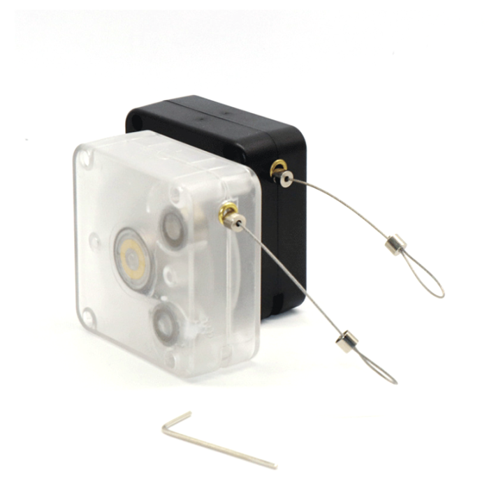 Secure Loss Prevention Black Heavy Duty Square ABS Pull Box With Cord Loop And Key For Retail Secure Loss Prevention Black Heavy Duty Square ABS Pull Box With Cord Loop And Key For Retail Security Tether,Anti Theft Security Cable,Retractable Pull Box,Pull Box Recoiler,retail security pull box