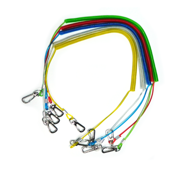Best Red/Yellow/Blue/Green TPU Flexible Fishing Rod Safety Leash With Double Press-in Hooks For Rod Safety Best Red/Yellow/Blue/Green TPU Flexible Fishing Rod Safety Leash With Double Press-in Hooks For Rod Safety fishing safety line,steel cable lanyard,stretch coil lanyard,safety tool lanyard,coiled cable tool lanyard