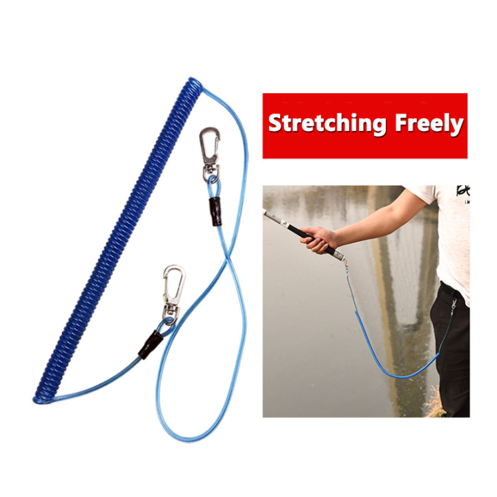 Best Red/Yellow/Blue/Green TPU Flexible Fishing Rod Safety Leash With Double Press-in Hooks For Rod Safety Best Red/Yellow/Blue/Green TPU Flexible Fishing Rod Safety Leash With Double Press-in Hooks For Rod Safety fishing safety line,steel cable lanyard,stretch coil lanyard,safety tool lanyard,coiled cable tool lanyard