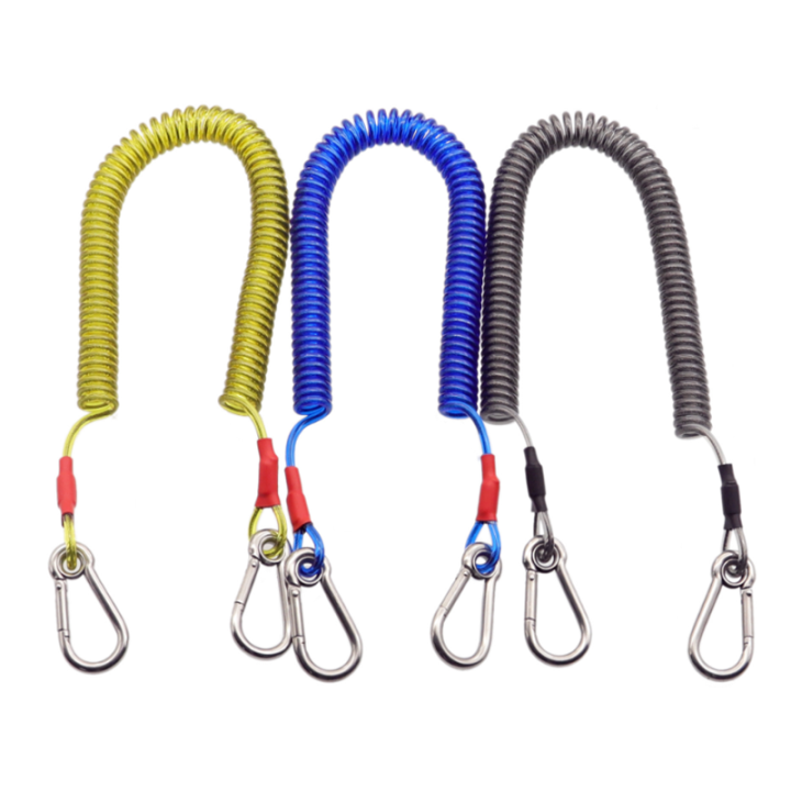 Fallproof Tool Coil Coiled Leash With SS Carabiner Ends 3m Expanding Colored PU Coated Rod Spiral Leash Fallproof Tool Coil Coiled Leash With SS Carabiner Ends 3m Expanding Colored PU Coated Rod Spiral Leash hand tool safety lanyard,tool lanyard with carabiner,coiled cable lanyard,wire coiled cable,wire rope lanyards
