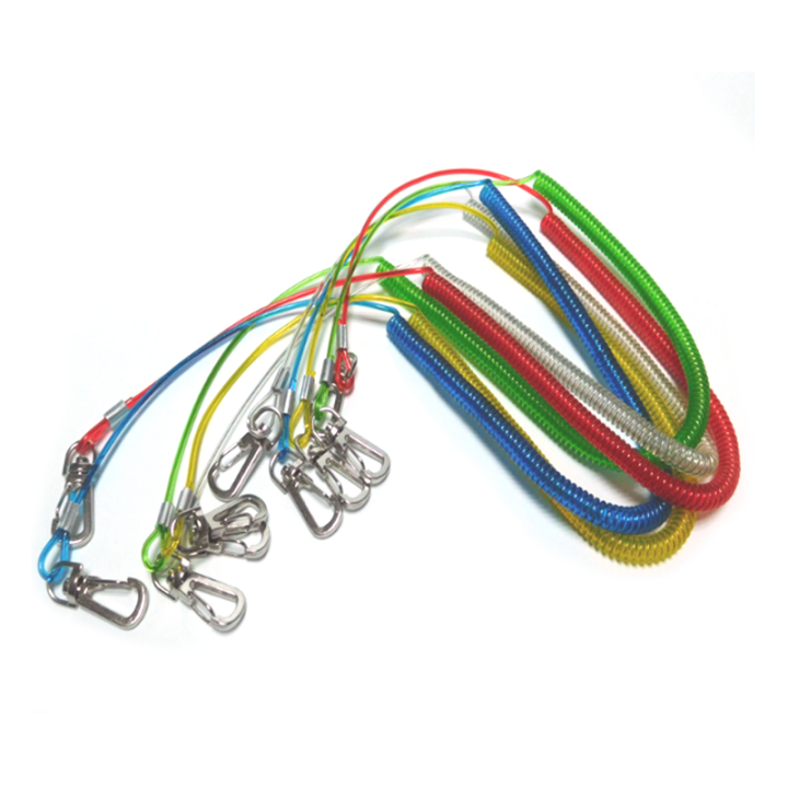 Best Red/Yellow/Blue/Green TPU Flexible Fishing Rod Safety Leash With Double Press-in Hooks For Rod Safety Best Red/Yellow/Blue/Green TPU Flexible Fishing Rod Safety Leash With Double Press-in Hooks For Rod Safety fishing safety line,steel cable lanyard,stretch coil lanyard,safety tool lanyard,coiled cable tool lanyard