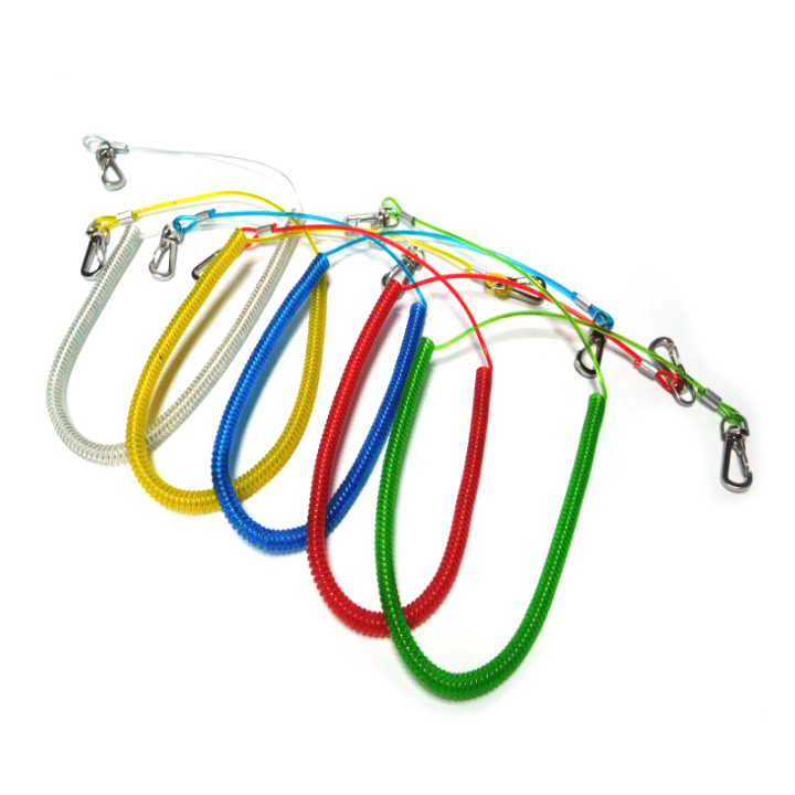 Best Red/Yellow/Blue/Green TPU Flexible Fishing Rod Safety Leash With Double Press-in Hooks For Rod Safety Best Red/Yellow/Blue/Green TPU Flexible Fishing Rod Safety Leash With Double Press-in Hooks For Rod Safety fishing safety line,steel cable lanyard,stretch coil lanyard,safety tool lanyard,coiled cable tool lanyard