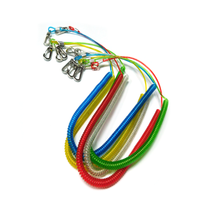 Best Red/Yellow/Blue/Green TPU Flexible Fishing Rod Safety Leash With Double Press-in Hooks For Rod Safety Best Red/Yellow/Blue/Green TPU Flexible Fishing Rod Safety Leash With Double Press-in Hooks For Rod Safety fishing safety line,steel cable lanyard,stretch coil lanyard,safety tool lanyard,coiled cable tool lanyard