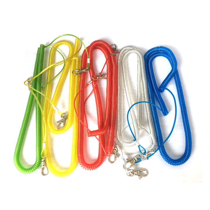 Best Red/Yellow/Blue/Green TPU Flexible Fishing Rod Safety Leash With Double Press-in Hooks For Rod Safety Best Red/Yellow/Blue/Green TPU Flexible Fishing Rod Safety Leash With Double Press-in Hooks For Rod Safety fishing safety line,steel cable lanyard,stretch coil lanyard,safety tool lanyard,coiled cable tool lanyard