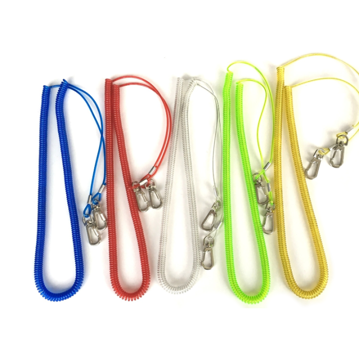 Best Red/Yellow/Blue/Green TPU Flexible Fishing Rod Safety Leash With Double Press-in Hooks For Rod Safety Best Red/Yellow/Blue/Green TPU Flexible Fishing Rod Safety Leash With Double Press-in Hooks For Rod Safety fishing safety line,steel cable lanyard,stretch coil lanyard,safety tool lanyard,coiled cable tool lanyard