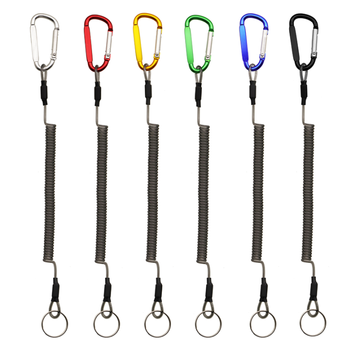 Stretching 1/3m Security Coiled Cable Lanyard Leash Keep Fishing Gear/Fish Control Device From Dropping Stretching 1/3m Security Coiled Cable Lanyard Leash Keep Fishing Gear/Fish Control Device From Dropping tool tethers,fish spring coiled lanyard,coil spring,coiled fishing lanyard,fly fishing accessory