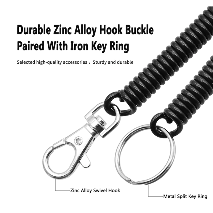 Multi-use Colorful High Quality Spring Coil Keychain Make Anti-theft Perfect Tool Tethering Easy
