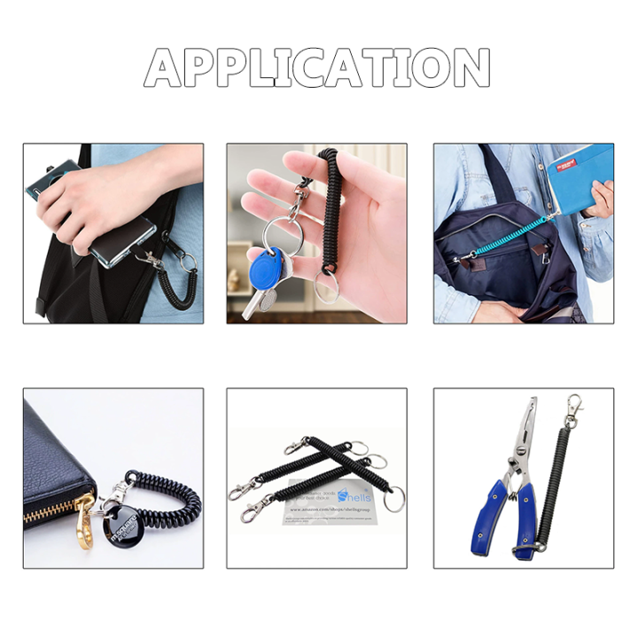 Multi-use Colorful High Quality Spring Coil Keychain Make Anti-theft Perfect Tool Tethering Easy