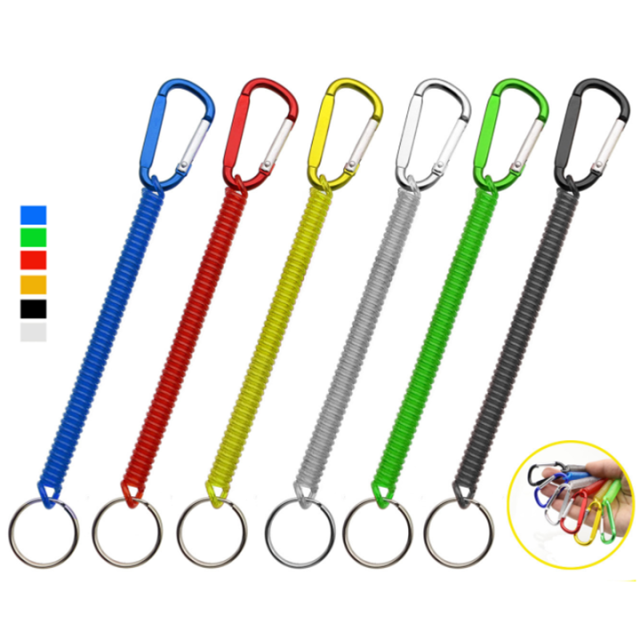 China Quick Release Extending Coil Lanyard With Carabiner And Split Ring End Protect Fishing Plier Safety China Quick Release Extending Coil Lanyard With Carabiner And Split Ring End Protect Fishing Plier Safety fishing spring coiled lanyard,tool holder lanyard,spiral coil lanyards,elastic lanyard,tool lanyards