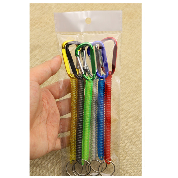 China Quick Release Extending Coil Lanyard With Carabiner And Split Ring End Protect Fishing Plier Safety China Quick Release Extending Coil Lanyard With Carabiner And Split Ring End Protect Fishing Plier Safety fishing spring coiled lanyard,tool holder lanyard,spiral coil lanyards,elastic lanyard,tool lanyards