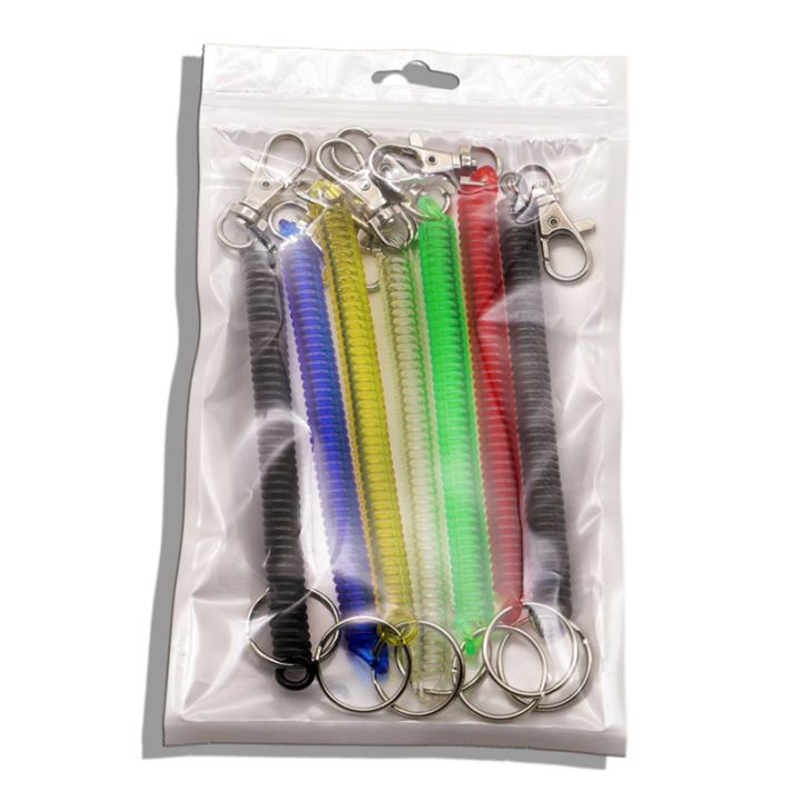 Multi-use Colorful High Quality Spring Coil Keychain Make Anti-theft Perfect Tool Tethering Easy