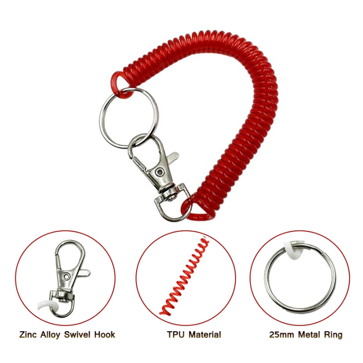 Multi-use Colorful High Quality Spring Coil Keychain Make Anti-theft Perfect Tool Tethering Easy