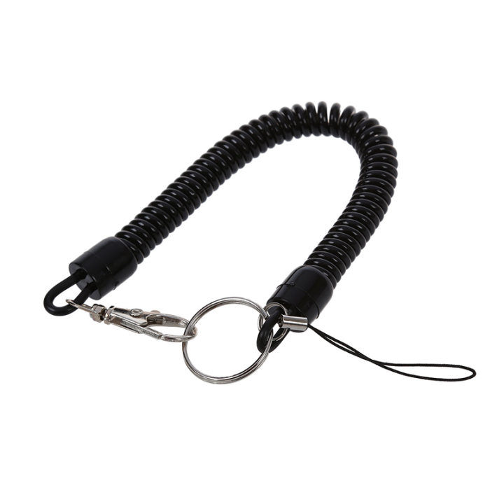 China Wholesale Anti Lost Bulk Soft Plastic Coil Lanyard With Hook For Keys Mobile Phone