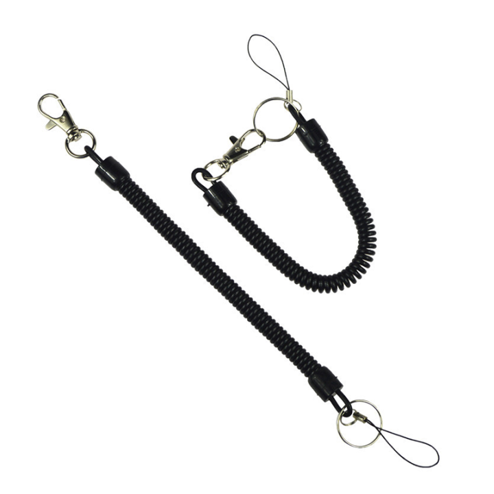 China Wholesale Anti Lost Bulk Soft Plastic Coil Lanyard With Hook For Keys Mobile Phone