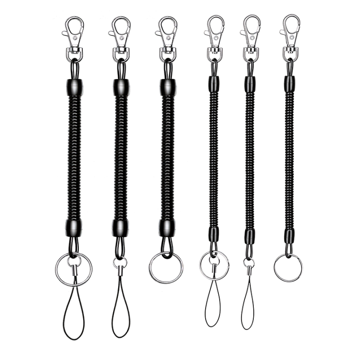 China Wholesale Anti Lost Bulk Soft Plastic Coil Lanyard With Hook For Keys Mobile Phone