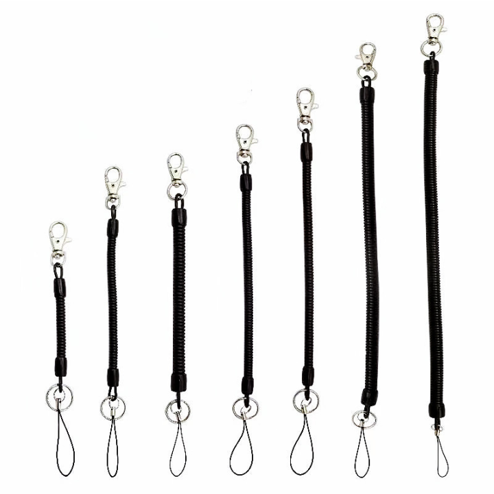 China Wholesale Anti Lost Bulk Soft Plastic Coil Lanyard With Hook For Keys Mobile Phone