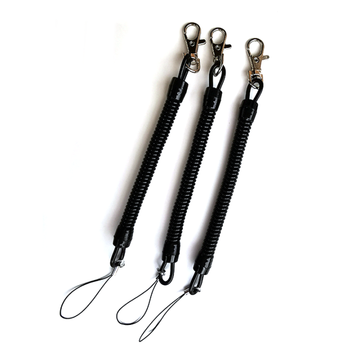 China Wholesale Anti Lost Bulk Soft Plastic Coil Lanyard With Hook For Keys Mobile Phone