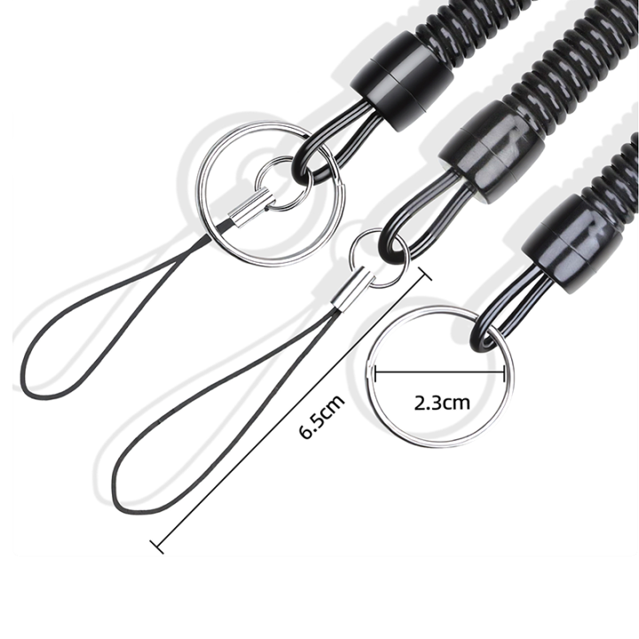 China Wholesale Anti Lost Bulk Soft Plastic Coil Lanyard With Hook For Keys Mobile Phone