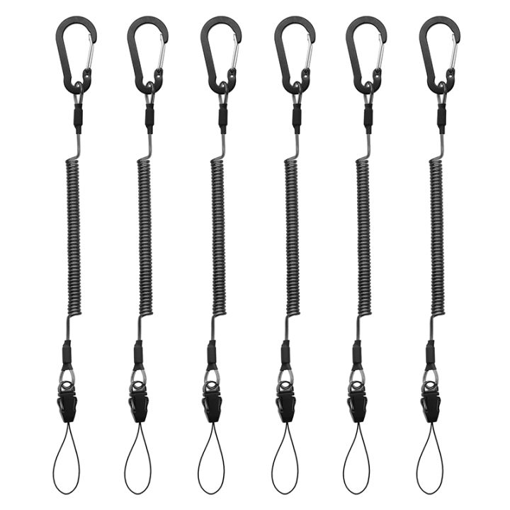Plastic Bungee Steel Wire Coiled Lanyard Custom Lanyard End Accessories For Promotion