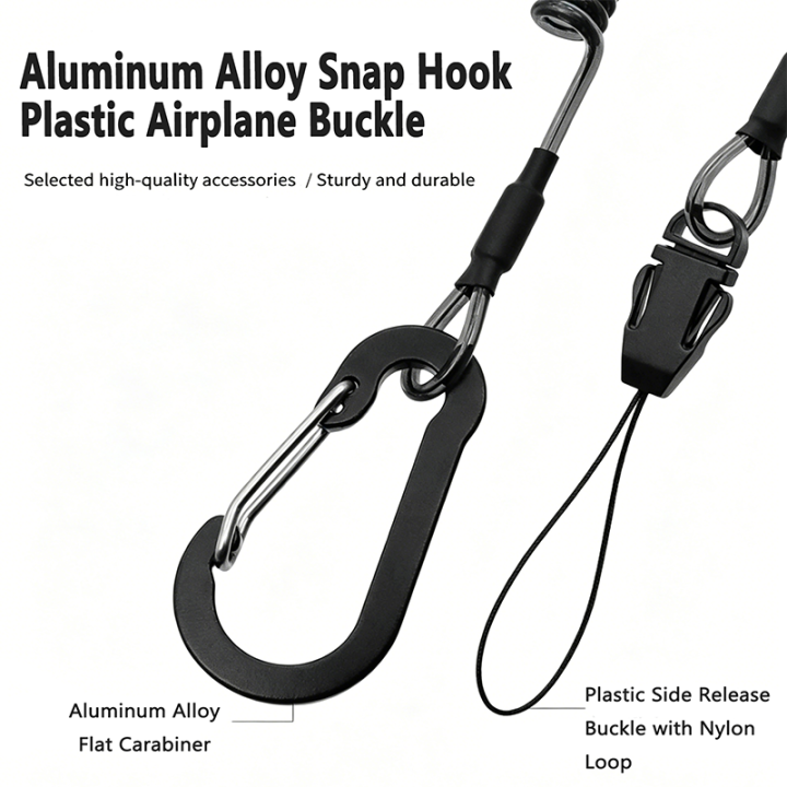 Plastic Bungee Steel Wire Coiled Lanyard Custom Lanyard End Accessories For Promotion