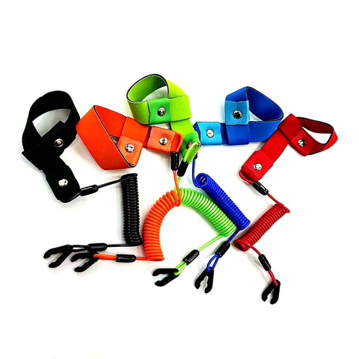 Yamaha Jetski Engine Kill Stop Switch Lanyard Coiled Lanyard with Floating Wrist Band Max 1.3M Long