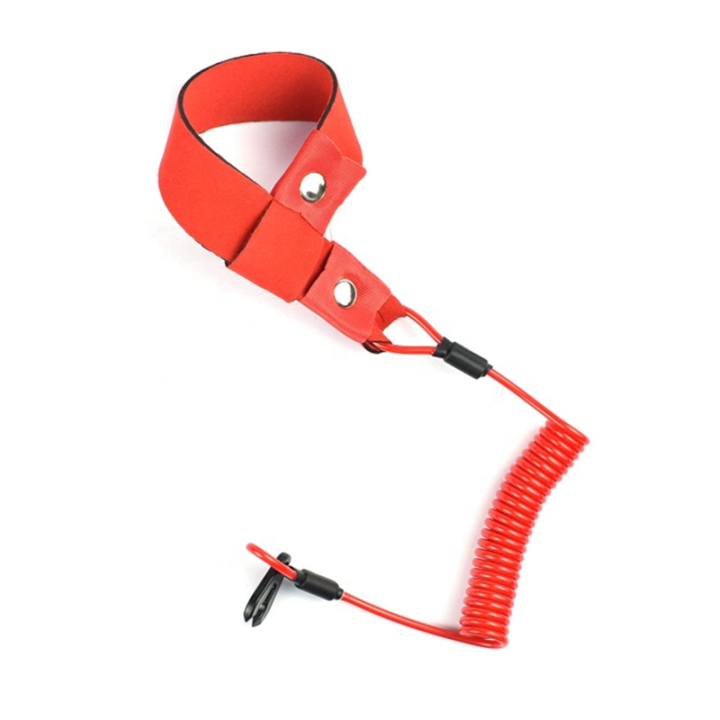 Yamaha Jetski Engine Kill Stop Switch Lanyard Coiled Lanyard with Floating Wrist Band Max 1.3M Long
