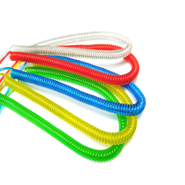 China Factory Customized Length Lightweight Stainl Steel Wire Coil Lanyard Safety Tool Cables