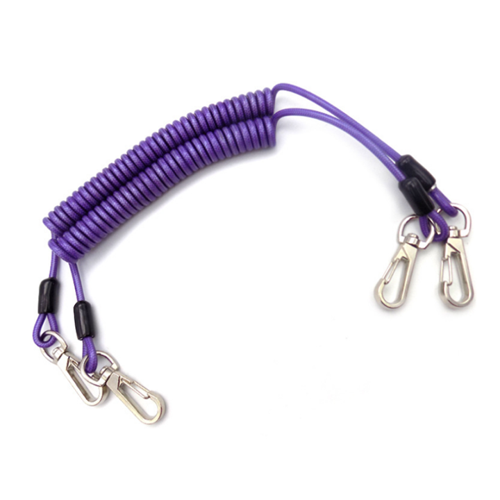 Scaffold Working Safety Purple Plastic Coat Tool Coiled Lanyard Nylon Core Big Pulling Safety Strap