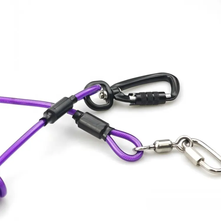 Scaffold Working Safety Purple Plastic Coat Tool Coiled Lanyard Nylon Core Big Pulling Safety Strap