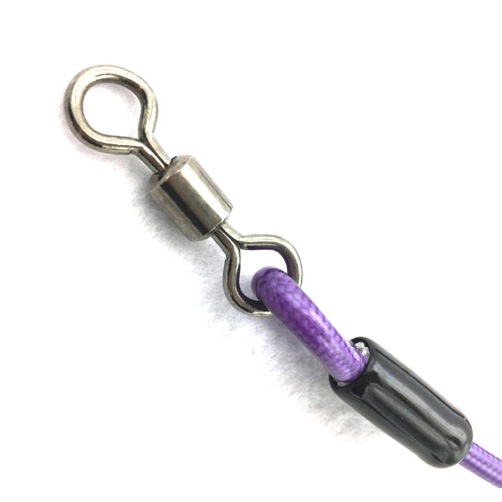Heavy Duty Outdoor Purple Nylon Retractable Tool Lanyard Plastic Covered With Aviation Aluminum Hook