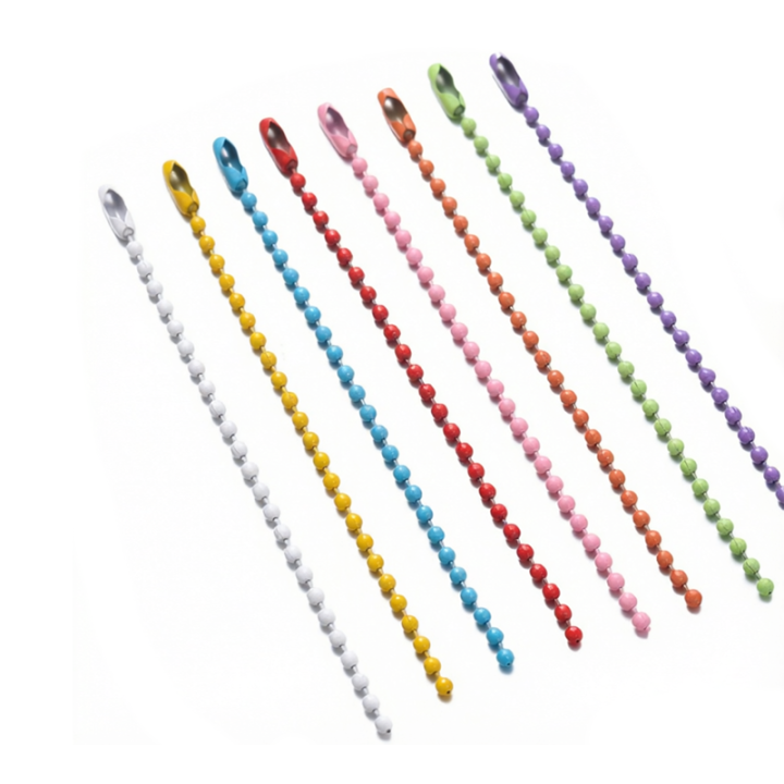 Universal Powder Coated Anti-Rust Nickel-Free Metal Ball Chain For Keychains Jewelry Making Necklaces
