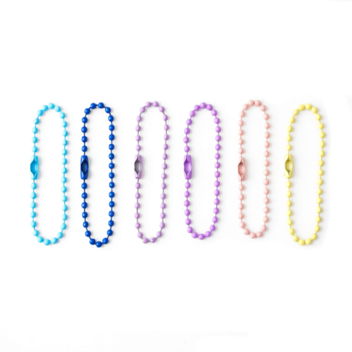 Universal Powder Coated Anti-Rust Nickel-Free Metal Ball Chain For Keychains Jewelry Making Necklaces