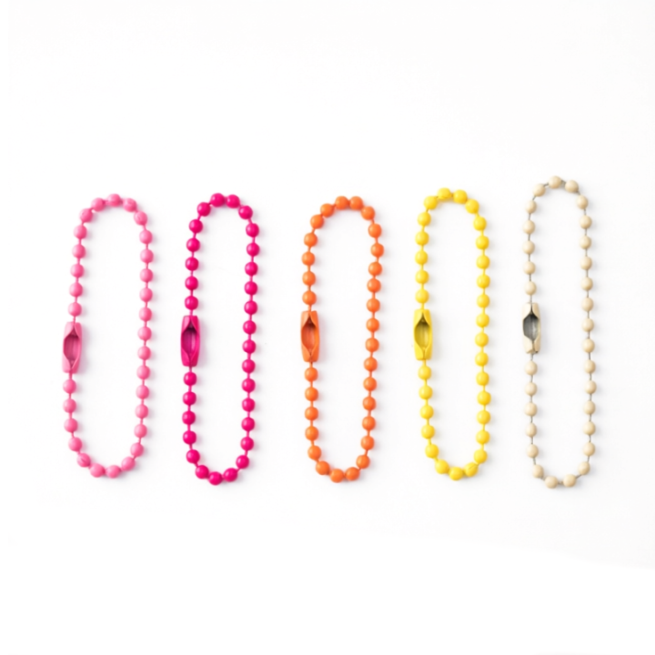 Universal Powder Coated Anti-Rust Nickel-Free Metal Ball Chain For Keychains Jewelry Making Necklaces