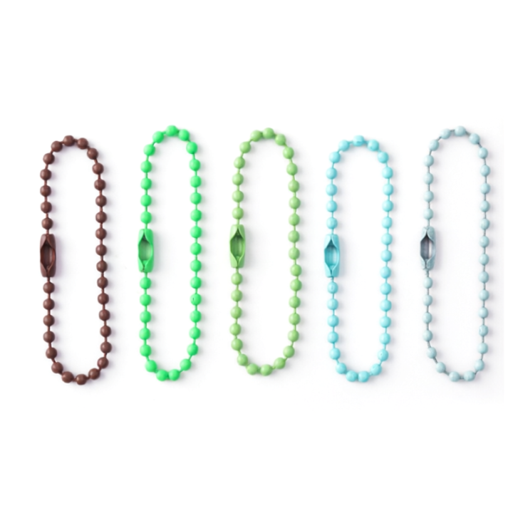 Universal Powder Coated Anti-Rust Nickel-Free Metal Ball Chain For Keychains Jewelry Making Necklaces