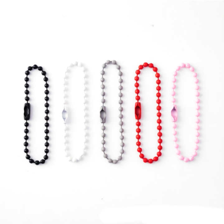 Universal Powder Coated Anti-Rust Nickel-Free Metal Ball Chain For Keychains Jewelry Making Necklaces